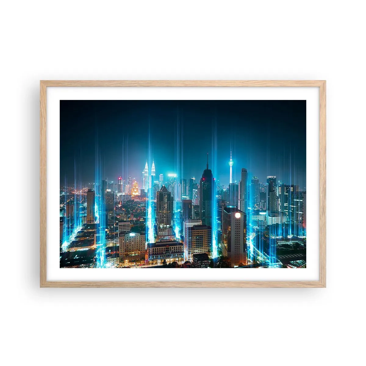 Poster in einem Rahmen aus heller Eiche - Auf Berliner Art gegen den Himmel - 70x50 cm