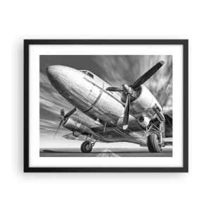 Poster in einem schwarzem Rahmen - Immer flugbereit - 50x40 cm