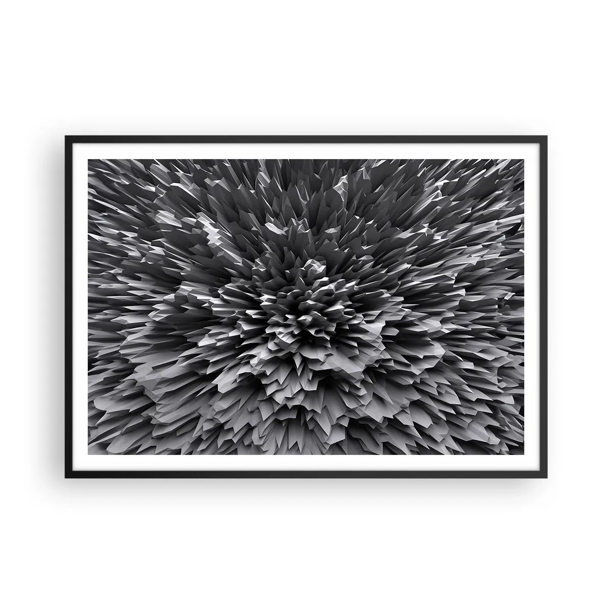 Poster in einem schwarzem Rahmen - Abstrakte Struktur in Grautönen - 100x70cm - Härter kann es nicht werden - Moderne Wanddekoration für Wohnzimmer und Schlafzimmer ARTTOR