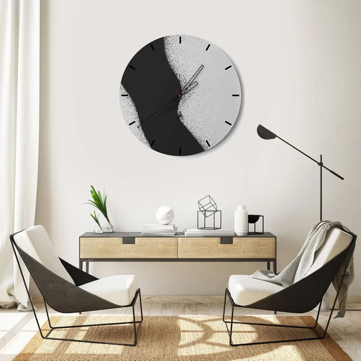 Wanduhr - Glasuhr - Flüssiges Gleichgewicht - 40x40 cm