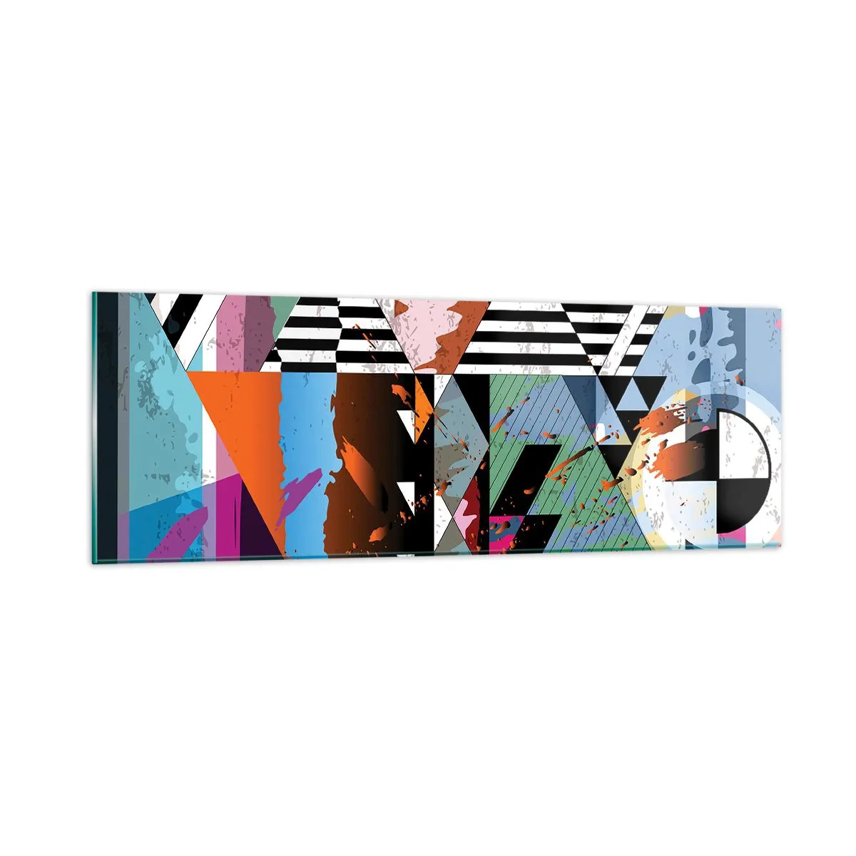Glasbild - Bild auf glas - Geometrisch und organisch - 90x30 cm