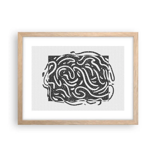 Poster in einem Rahmen aus heller Eiche - Abstraktion: Freudentanz - 40x30 cm