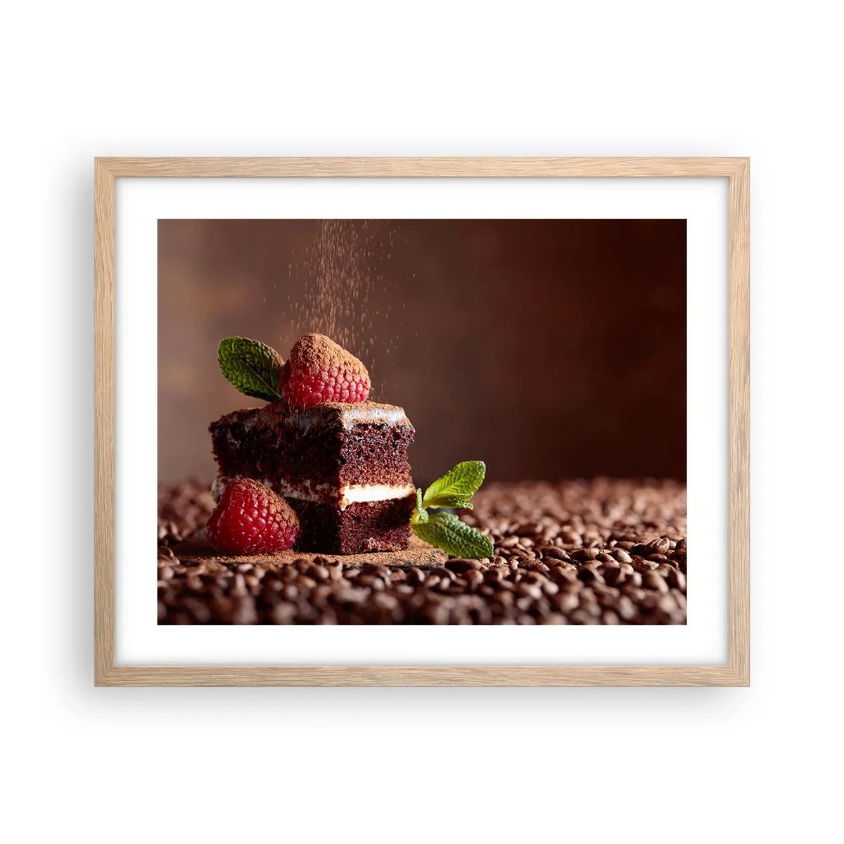 Poster in einem Rahmen aus heller Eiche - Das Leben ist süß - 50x40 cm
