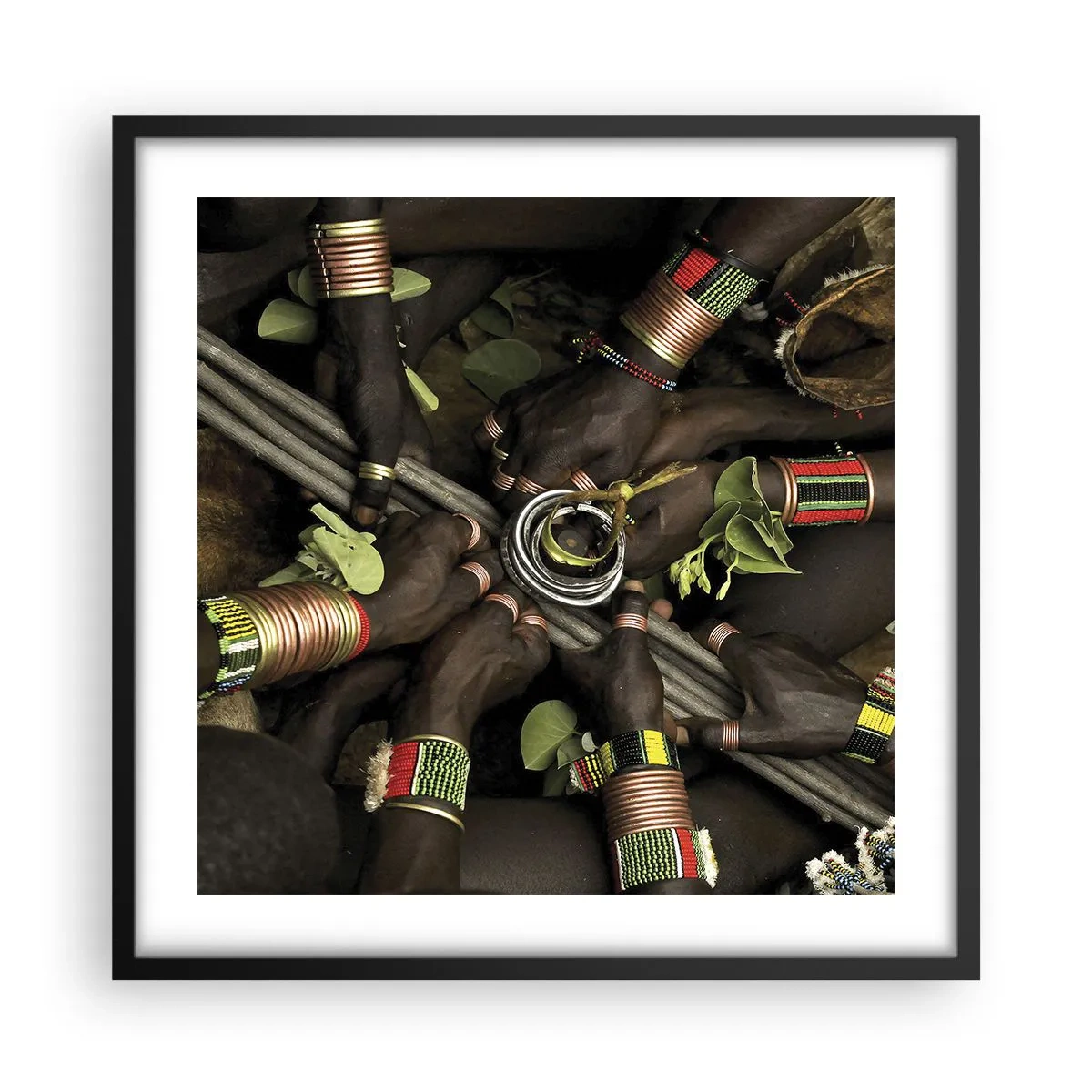 Poster in einem schwarzem Rahmen - Wir sind zusammen - 50x50 cm