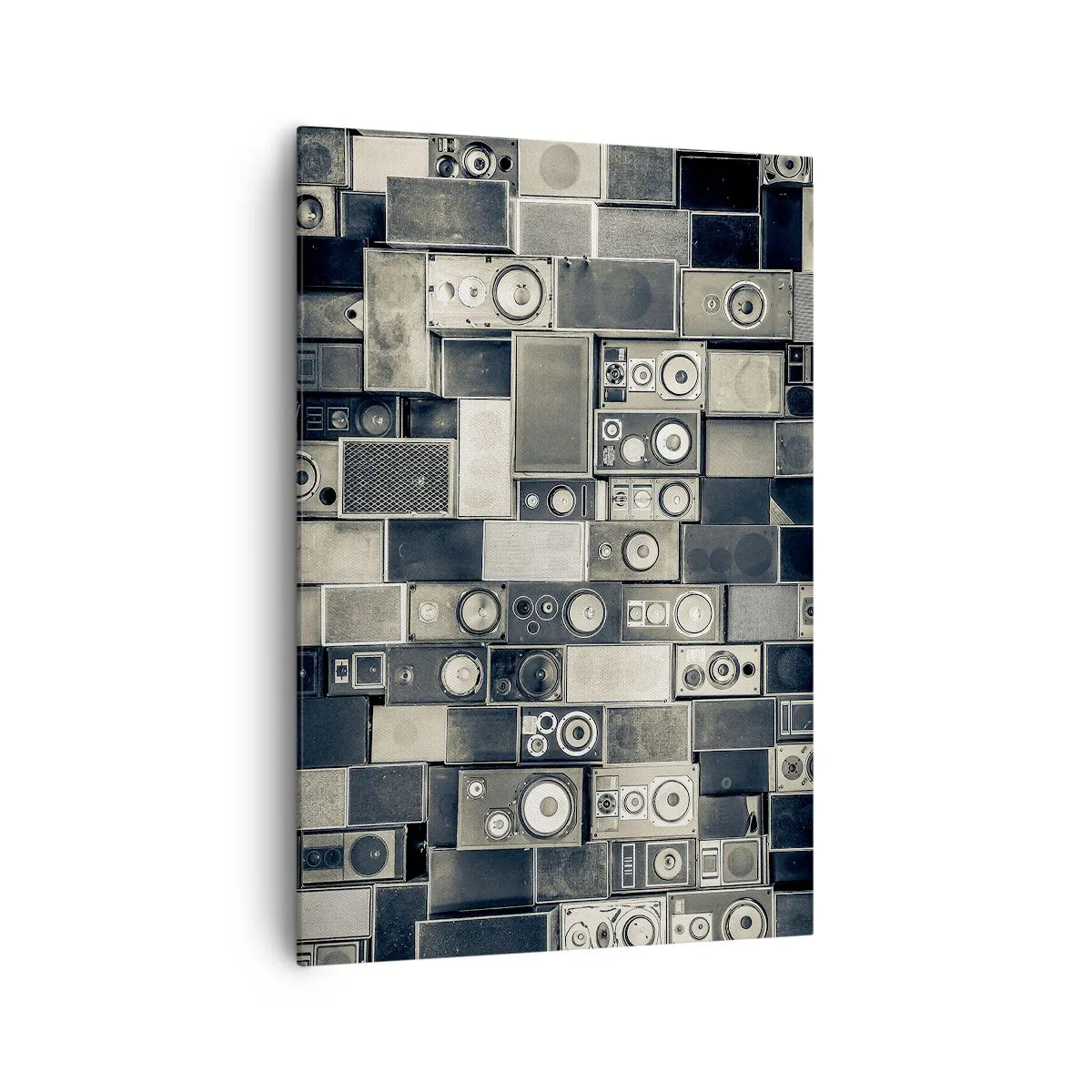 Bild auf Leinwand - Leinwandbild - Lautsprecherkollektion im Retro-Stil - 70x100cm - Und es ist alles in Ordnung - Moderne Wanddekoration für Wohnzimmer und Schlafzimmer ARTTOR
