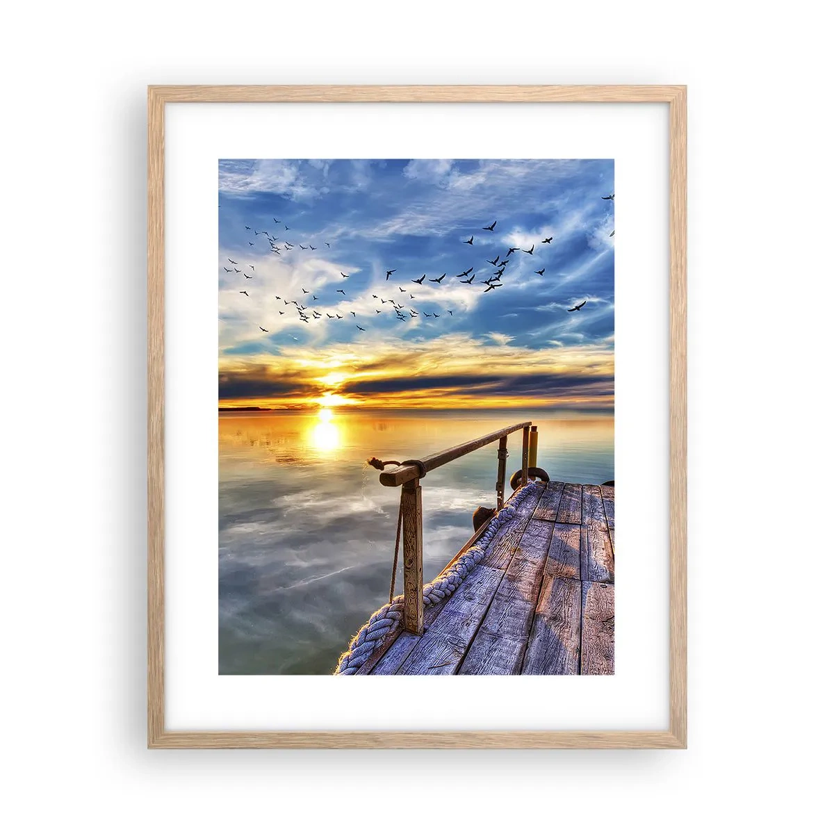 Poster in einem Rahmen aus heller Eiche - Der Wind geht zur Ruhe - 40x50 cm