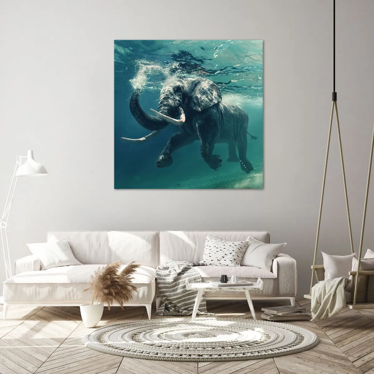 Bild auf Leinwand - Leinwandbild - Jeder schwimmt gerne - 30x30 cm