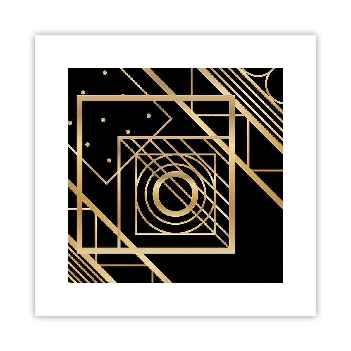 Poster - Goldene Geometrie - 30x30 cm