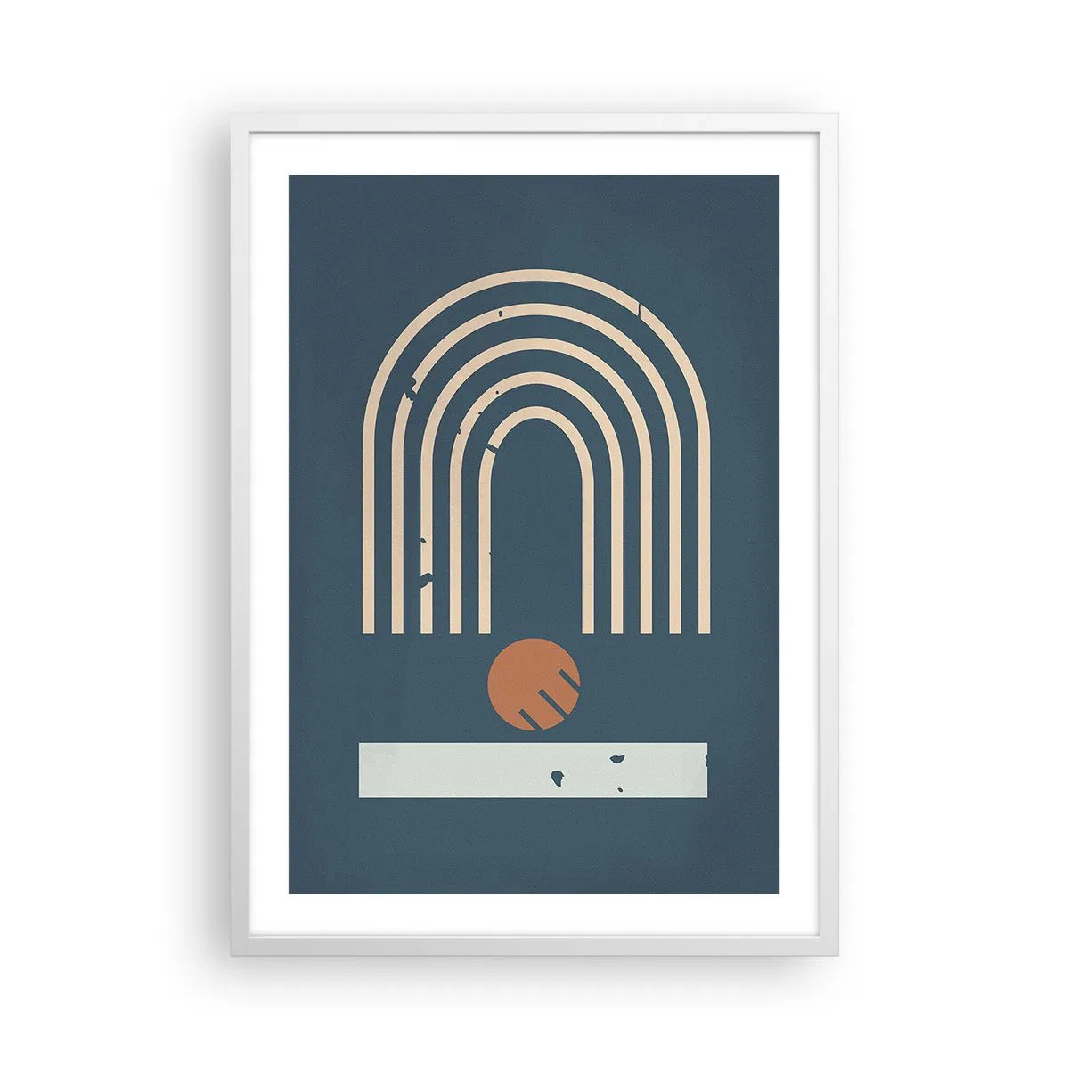 Poster in einem weißen Rahmen - Geometrie auf dem Granatapfel - 50x70 cm