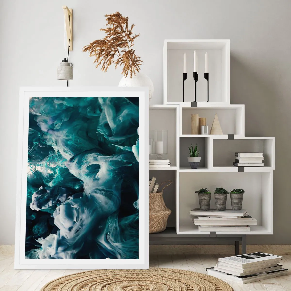 Poster in einem weißen Rahmen - Farbbewegung - 40x50 cm