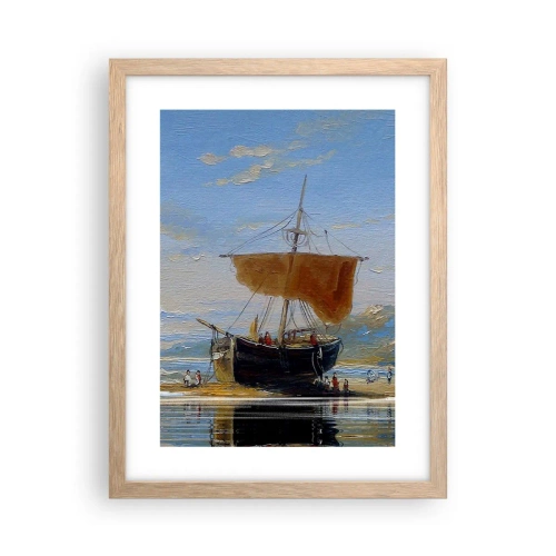 Poster in einem Rahmen aus heller Eiche - Wasser, Land, Luft - 30x40 cm