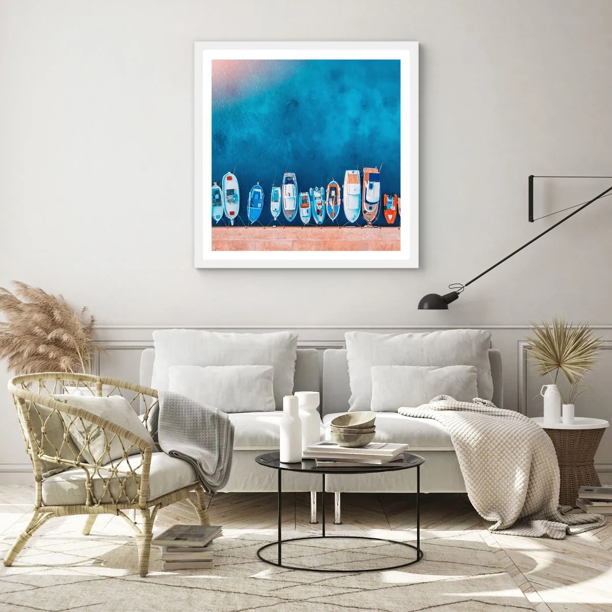 Poster in einem weißen Rahmen - In einer Reihe - 60x60 cm