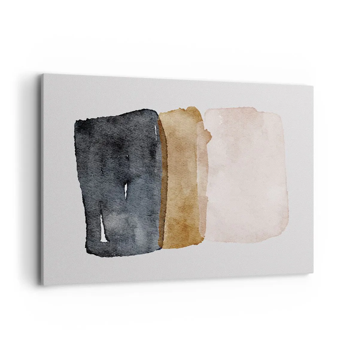 Bild auf Leinwand - Leinwandbild - Eine minimalistische Komposition aus drei Rechtecken in Erdtönen. - 100x70cm - Die Komposition der Farben der Erde - Moderne Wanddekoration für Wohnzimmer und Schlafzimmer ARTTOR