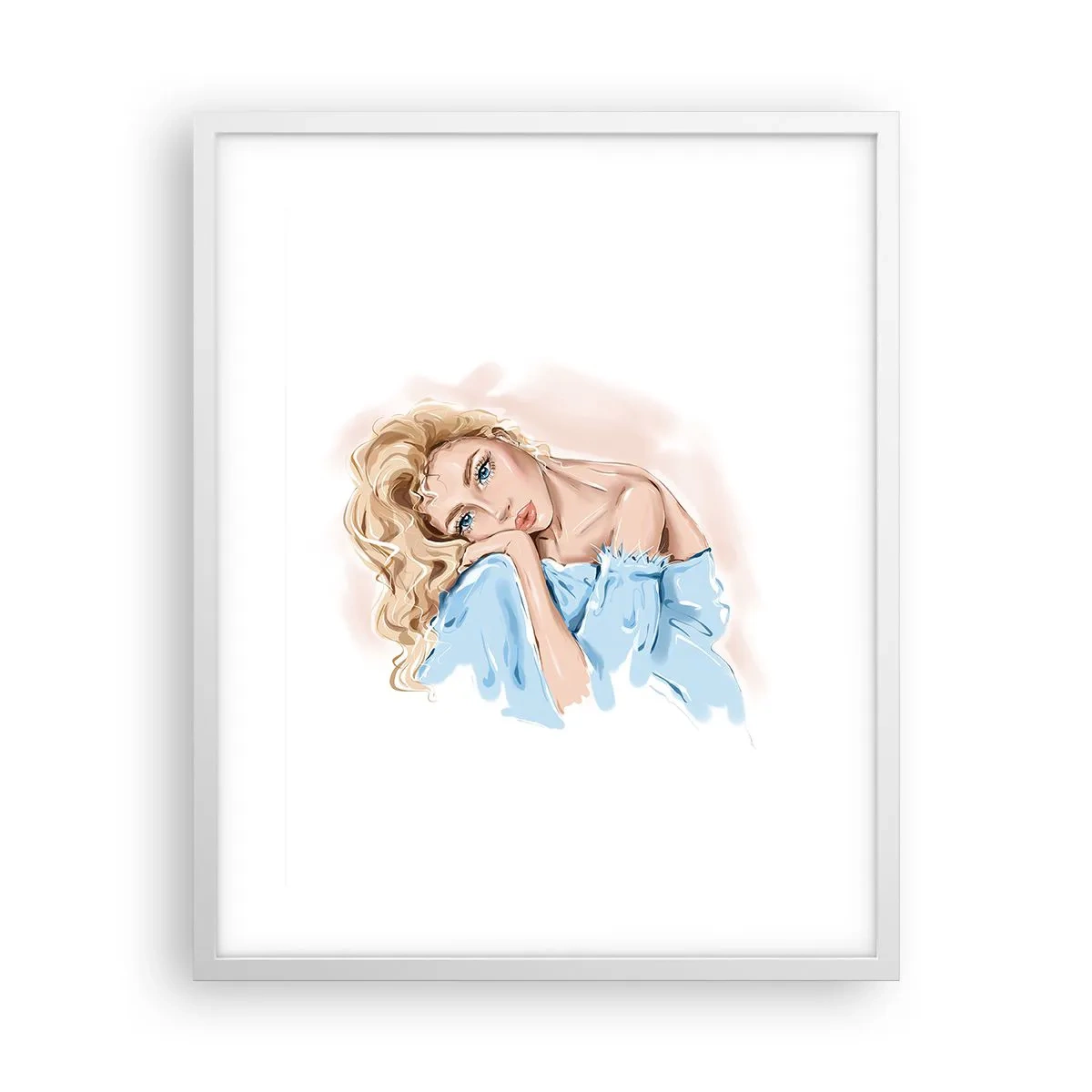 Poster in einem weißen Rahmen - Verträumt im Blau - 40x50 cm