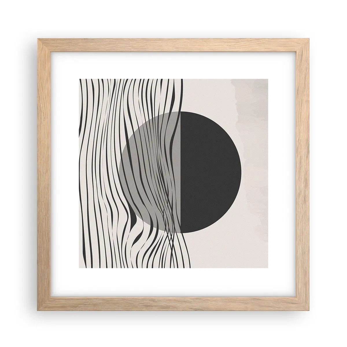 Poster in einem Rahmen aus heller Eiche - Halbe Komposition - 30x30 cm