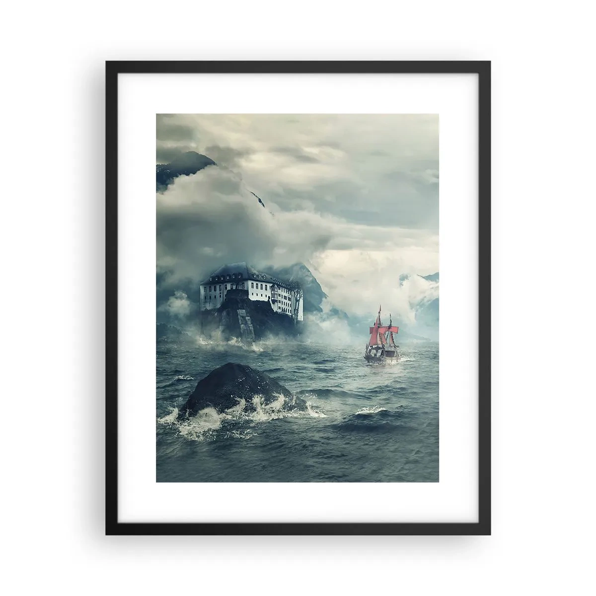 Poster in einem schwarzem Rahmen - In magischen Gewässern - 40x50 cm