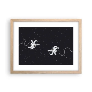 Poster in einem Rahmen aus heller Eiche - Kosmischer Tanz - 40x30 cm