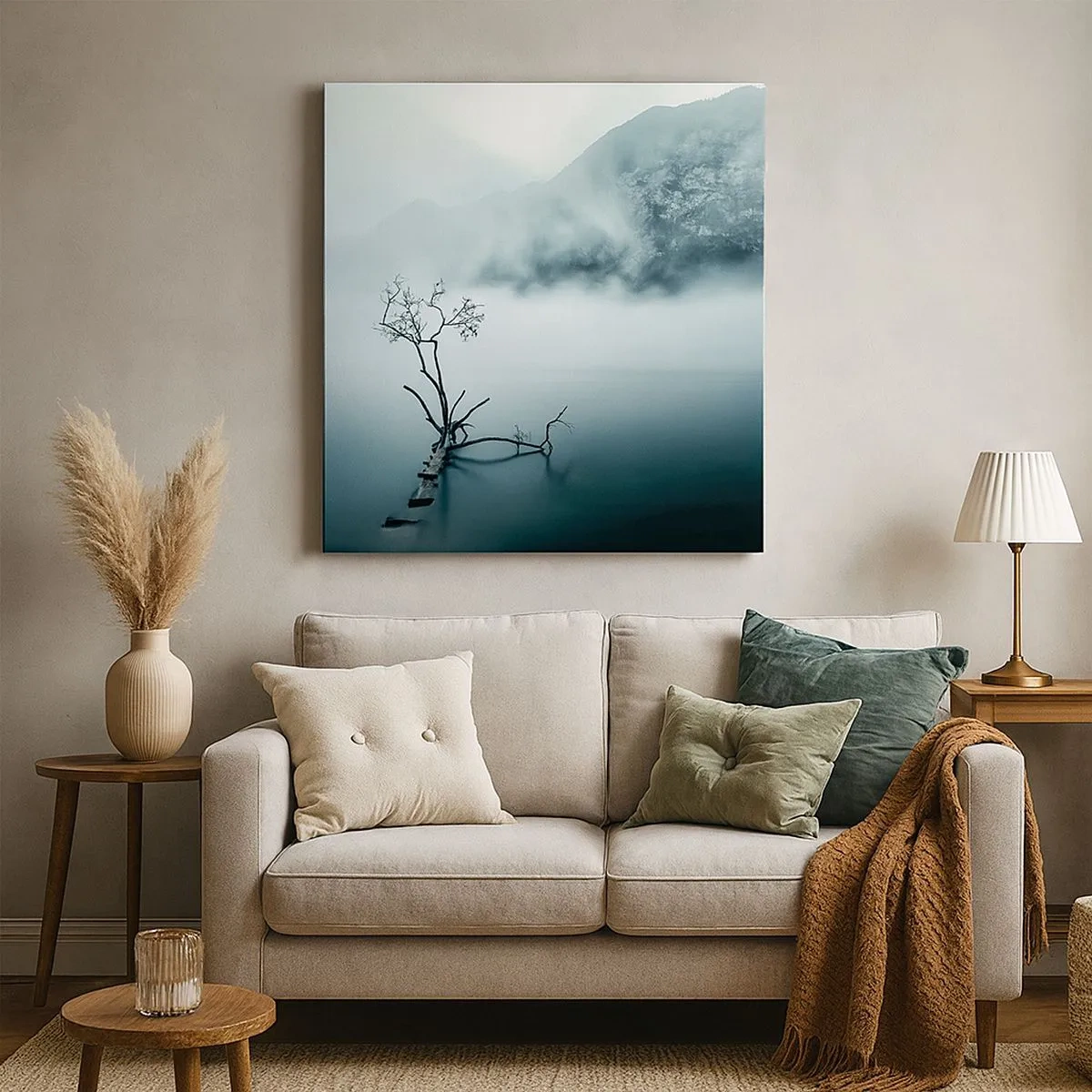 Bild auf Leinwand - Leinwandbild - Aus Wasser und Nebel - 30x30 cm