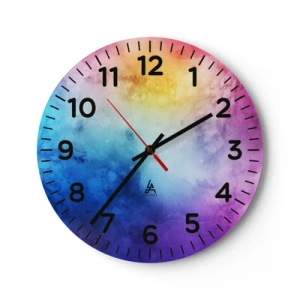 Wanduhr - Glasuhr - Fast auf Wolke sieben - 40x40 cm