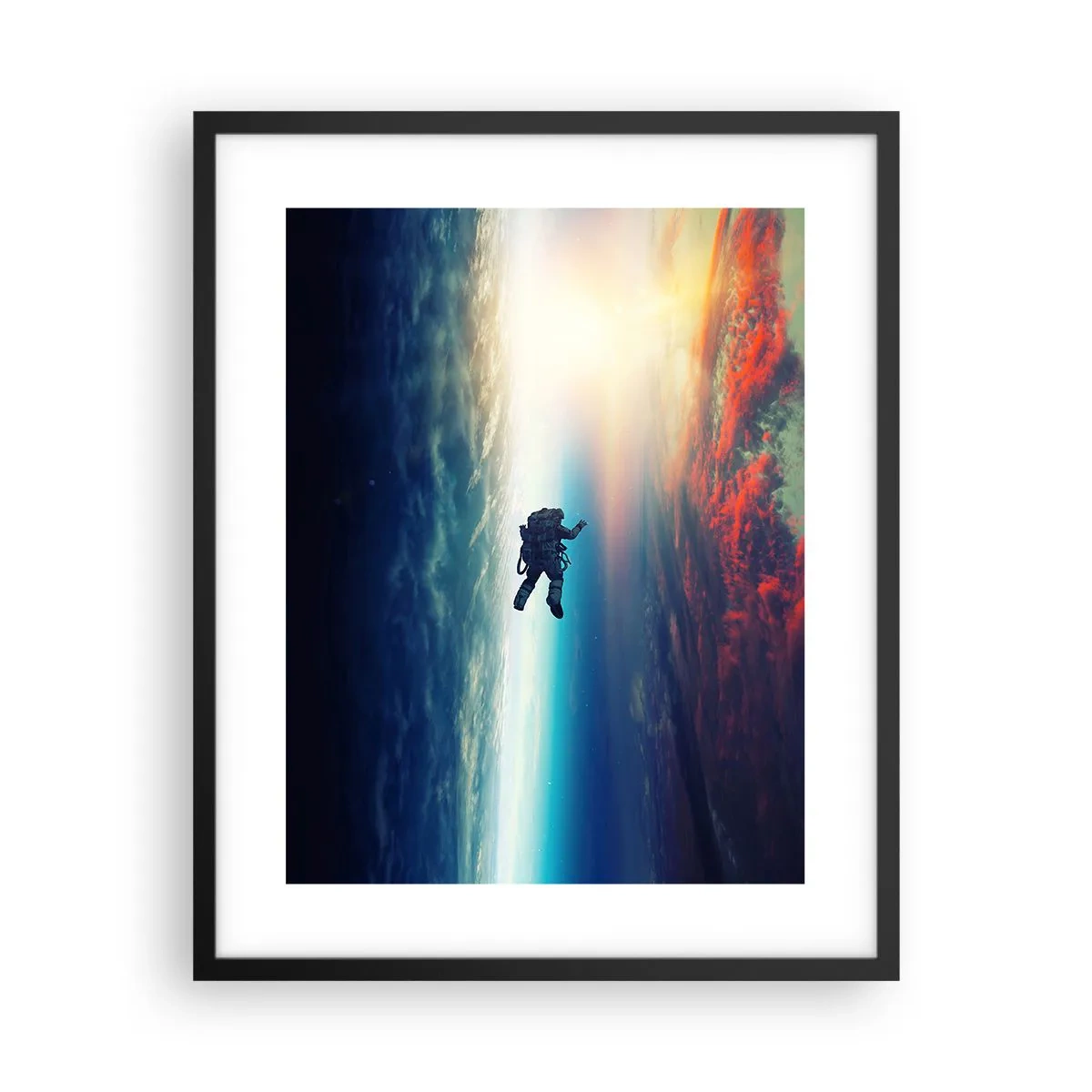 Poster in einem schwarzem Rahmen - Sich dem Universum stellen - 40x50 cm