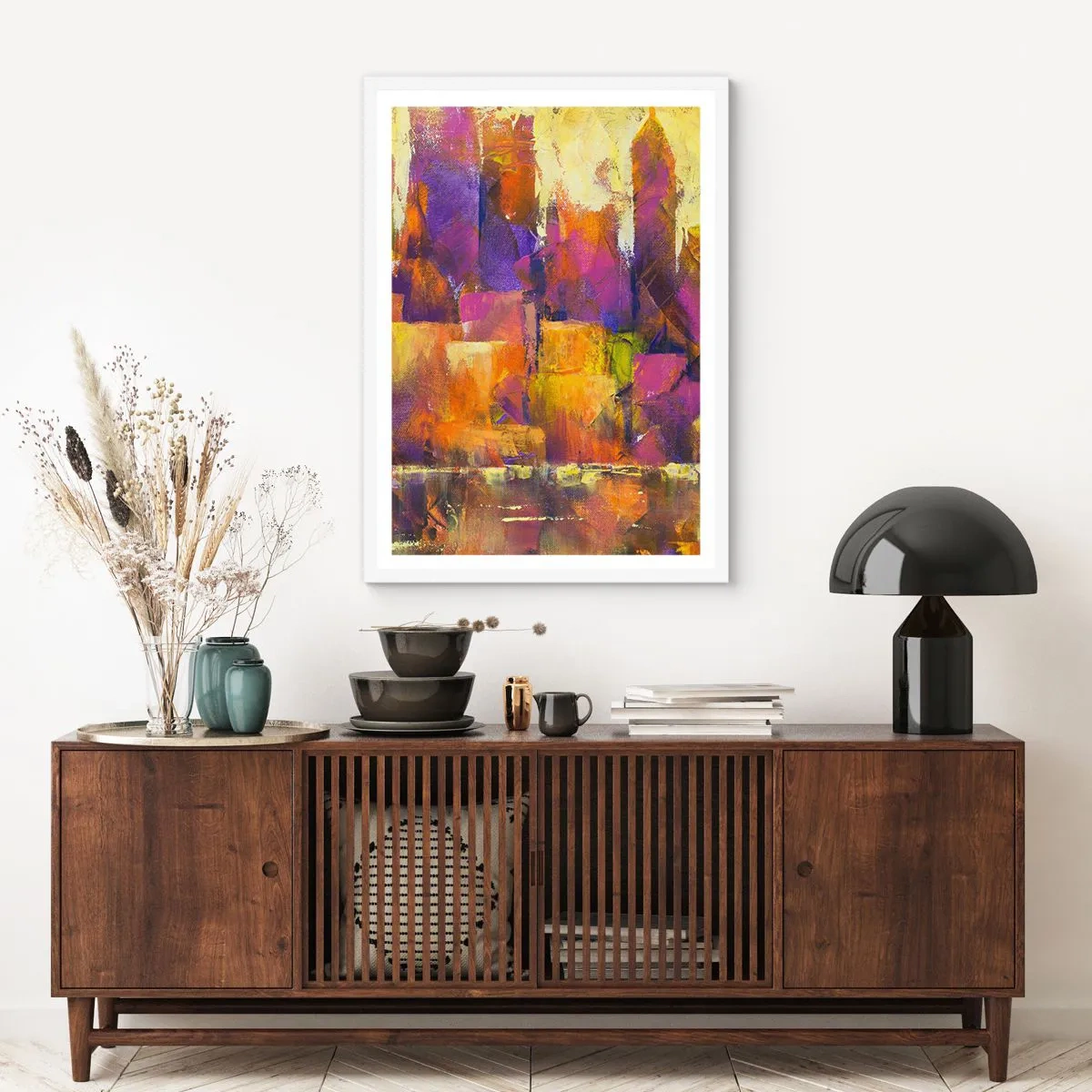 Poster in einem weißen Rahmen - Metropolitische Komposition - 40x50 cm