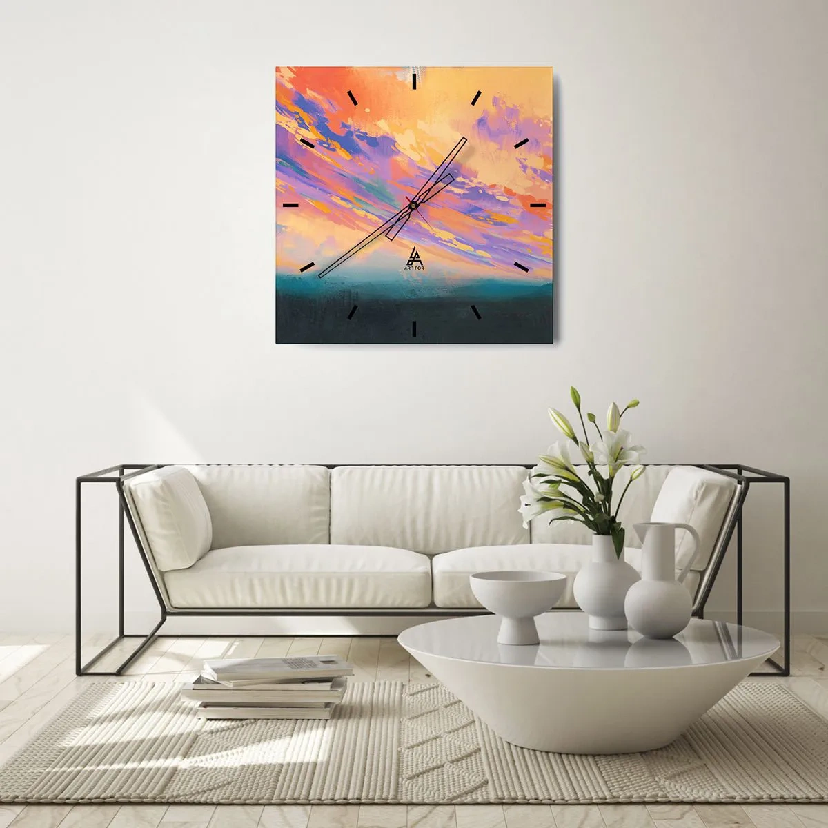 Wanduhr - Glasuhr - Die Anziehungskraft - 30x30 cm