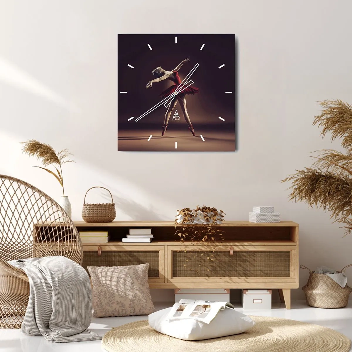 Wanduhr - Glasuhr - Eine Primaballerina - 30x30 cm
