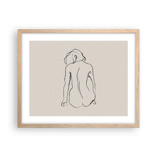 Poster in einem Rahmen aus heller Eiche - Mädchenakt - 50x40 cm