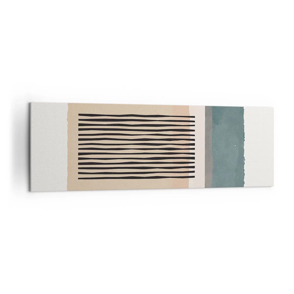 Bild auf Leinwand - Leinwandbild - Minimalistische geometrische Formen in Beige- und Grüntönen - 160x50cm - Alles ist in Ordnung - Moderne Wanddekoration für Wohnzimmer und Schlafzimmer ARTTOR