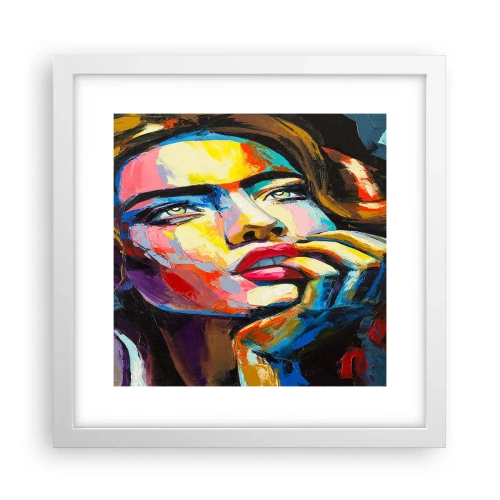 Poster in einem weißen Rahmen - Träume fliegen am Himmel wie Vögel - 30x30 cm