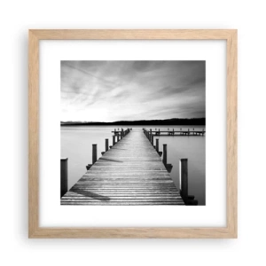 Poster in einem Rahmen aus heller Eiche - An der Wasserstelle - Ruhe - 30x30 cm