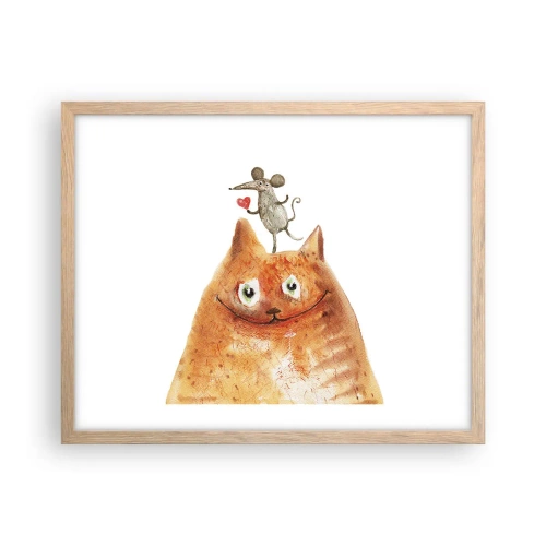 Poster in einem Rahmen aus heller Eiche - Paradoxien der Liebe - 50x40 cm