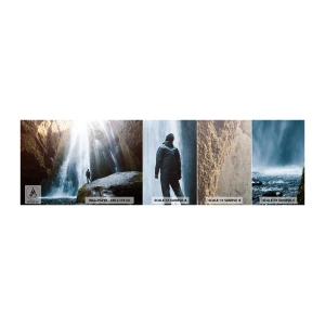 Fototapeten Muster Selbstklebend Deluxe Sticker - Wiederherstellung der Proportionen - Wasserfall, Felsen, Höhle - 100x30 cm