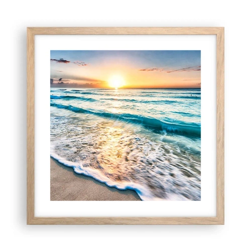 Poster in einem Rahmen aus heller Eiche - Ein Blick lohnt sich - 40x40 cm