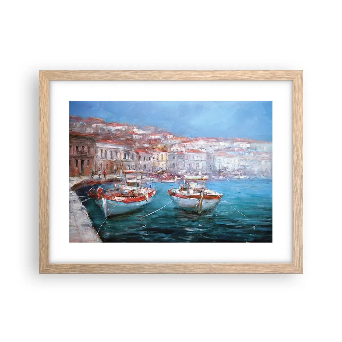 Poster in einem Rahmen aus heller Eiche - Italienische Bucht - 40x30 cm