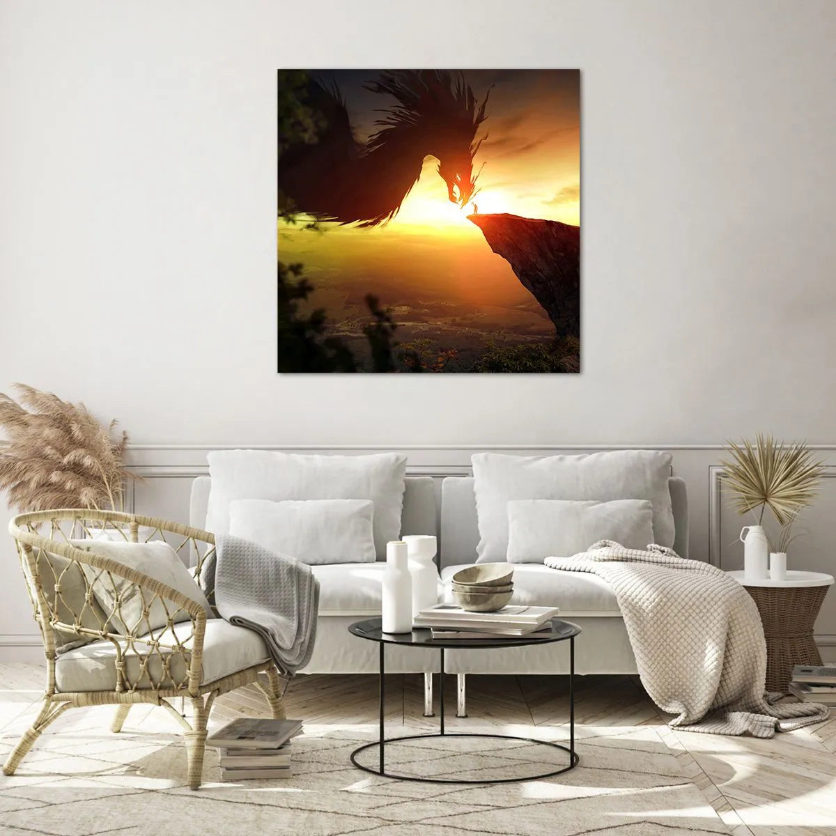 Glasbild - Bild auf glas - Drachentöter - 70x70 cm