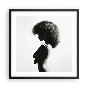 Poster in einem schwarzem Rahmen - Wie eine Blume auf einem schlanken Stiel - 50x50 cm