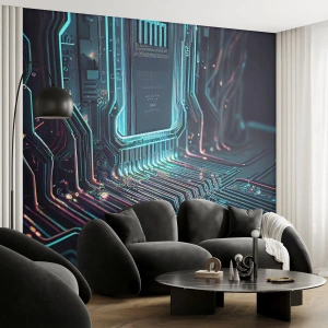 Selbstklebende Fototapete Deluxe Sticker - Ich denke nur… - Technologie, Computer, Prozessor - 100x70 cm