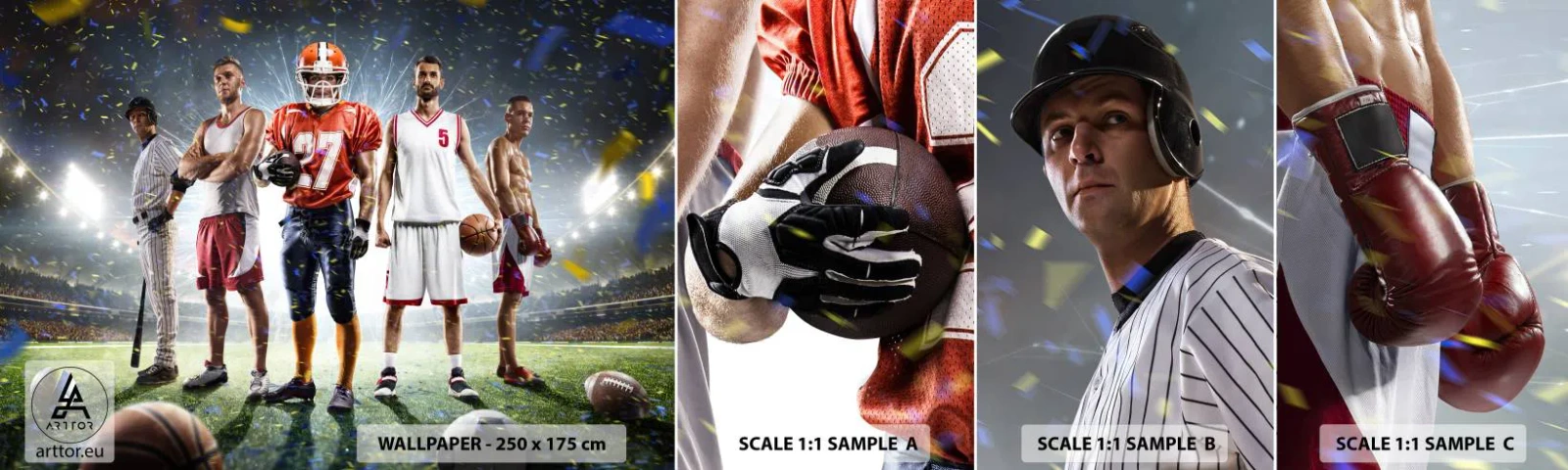 Fototapeten Muster Selbstklebend Deluxe Sticker - Feldgladiatoren - Sport, Athlet, Fußball - 100x30 cm