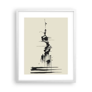 Poster in einem weißen Rahmen - Hastige Abstraktion - 40x50 cm