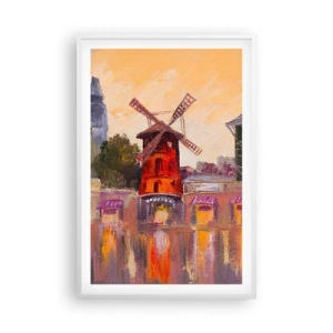 Poster in einem weißen Rahmen - Pariser Ikonen – Moulin Rouge - 61x91 cm