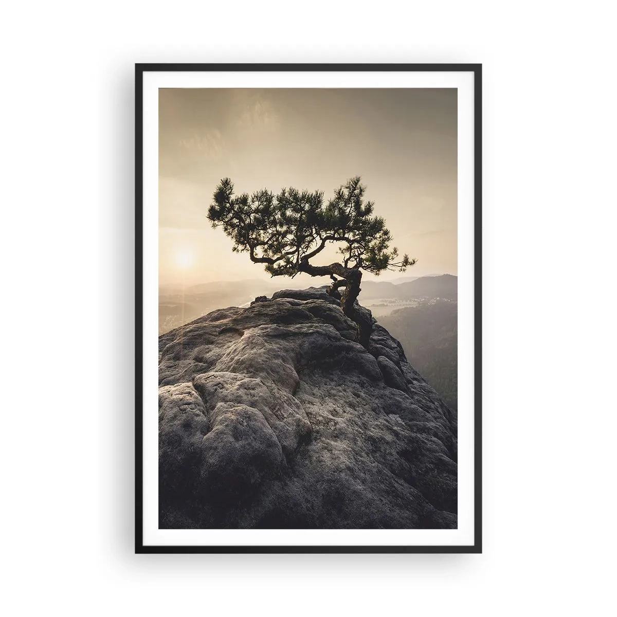 Poster in einem schwarzem Rahmen - Das Leben gewinnt immer - 70x100 cm
