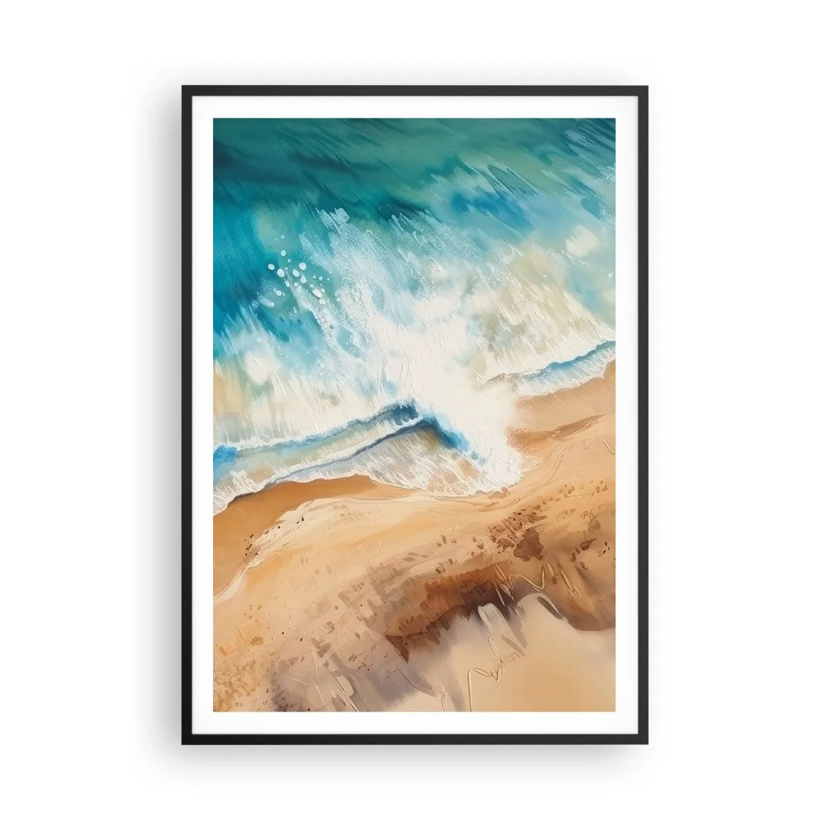 Poster in einem schwarzem Rahmen - Zurückkehrende Welle - 70x100 cm