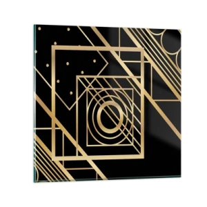 Glasbild - Bild auf glas - Goldene Geometrie - 40x40 cm