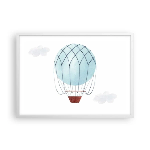 Poster in einem weißen Rahmen - Ganz in den Wolken - 70x50 cm