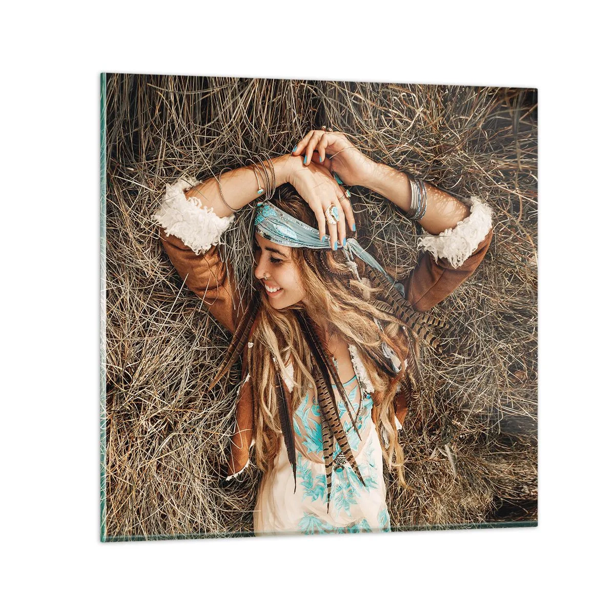 Glasbild - Bild auf glas - Auf dem Weg in den Sommer der Liebe - 60x60 cm