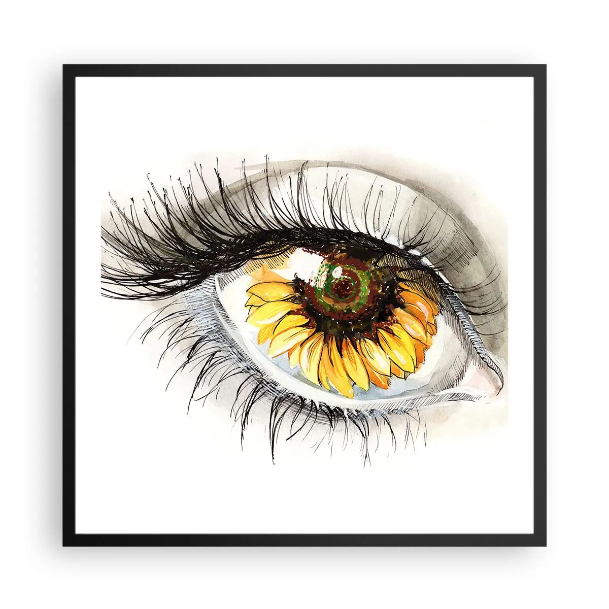 Poster in einem schwarzem Rahmen - Ein Look so heiß wie der Sommer - 60x60 cm