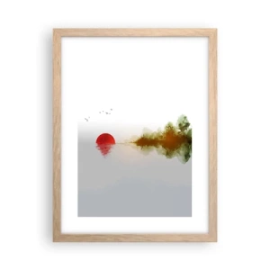 Poster in einem Rahmen aus heller Eiche - Versprechen der Ruhe - 30x40 cm