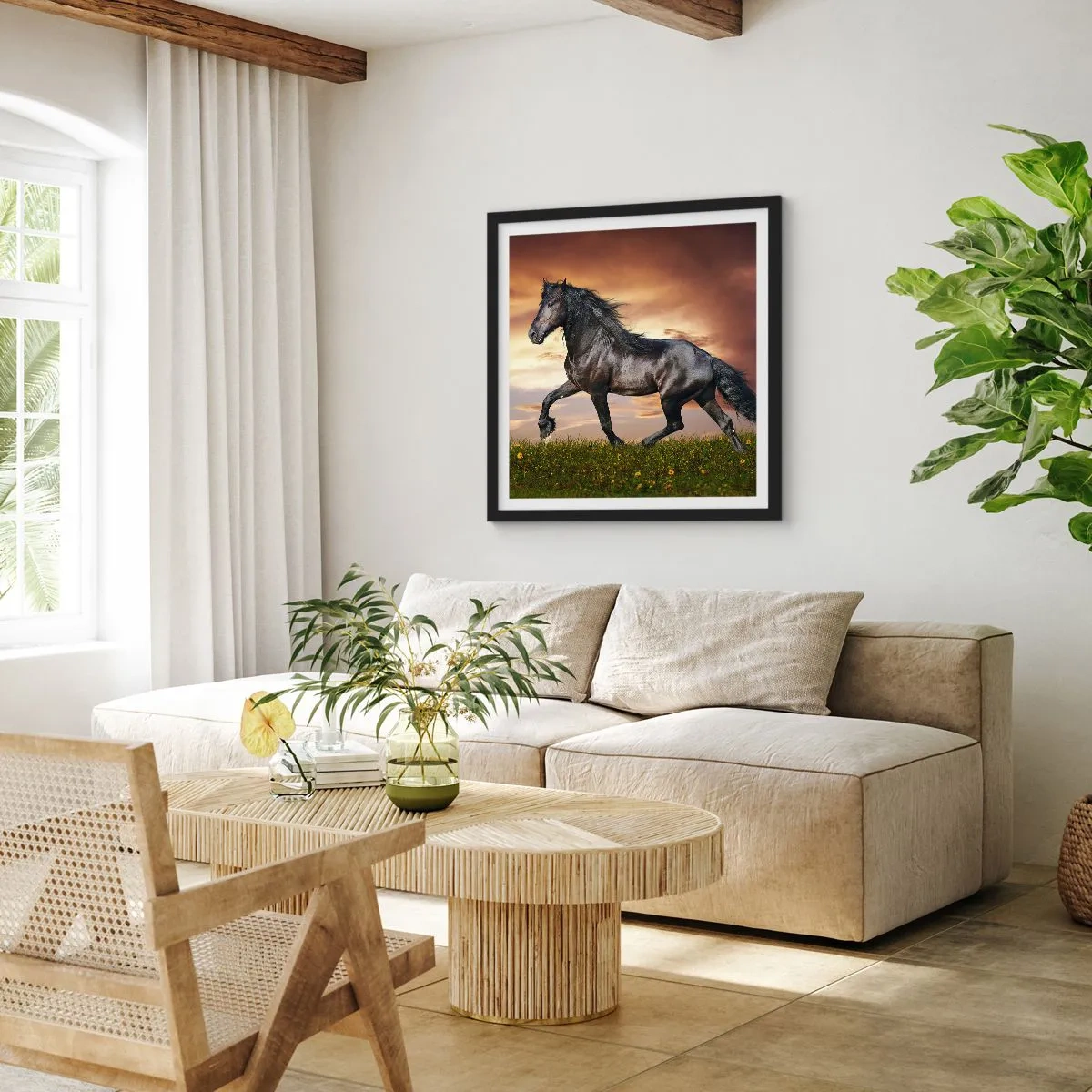 Poster in einem schwarzem Rahmen - Schwarzer Prinz - 40x40 cm