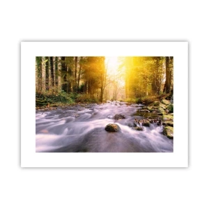 Poster - Malachit im Silber- und Goldrahmen - 40x30 cm